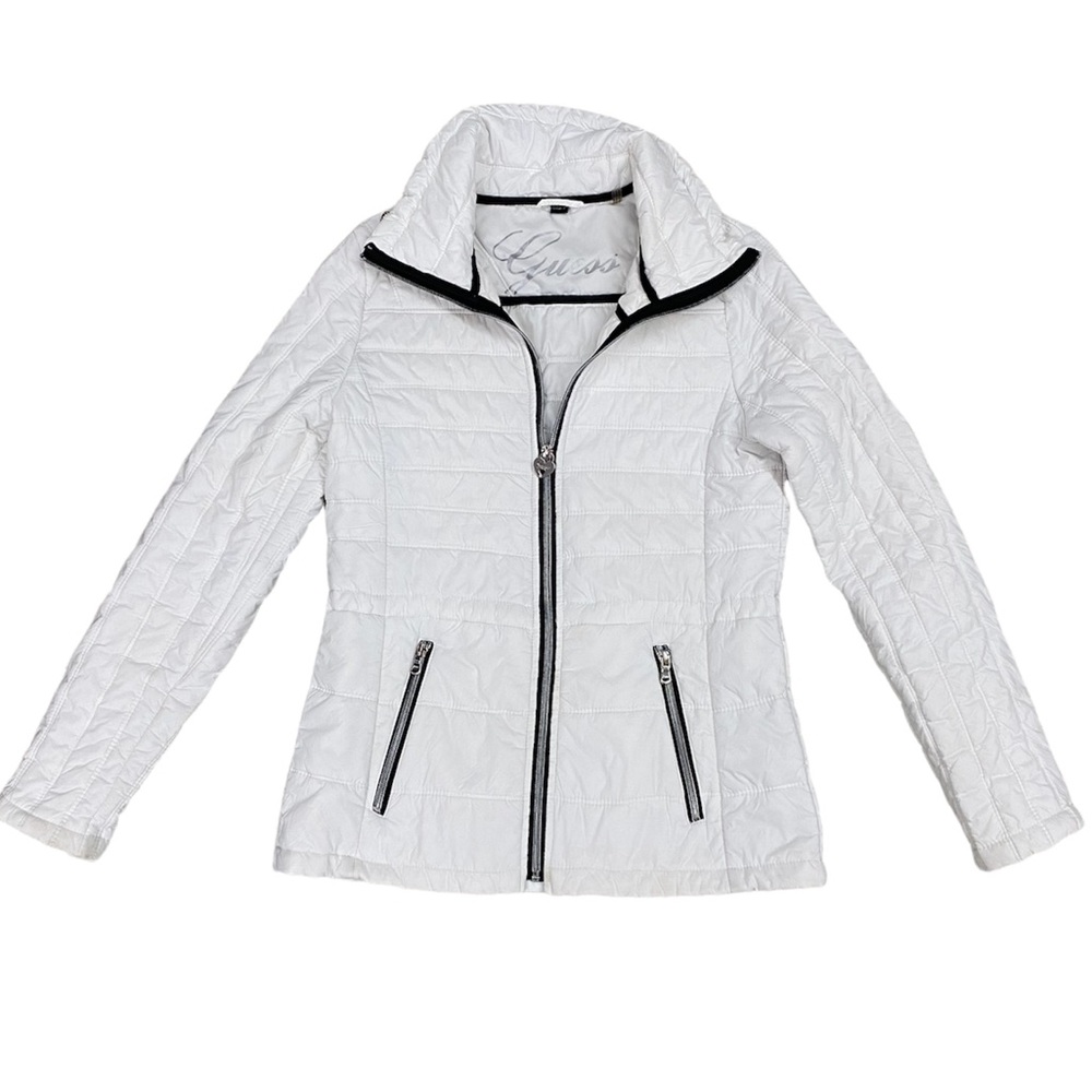 Guess Quilted Jacket, lightweight, adjustable waist, Cute padlock zipper…